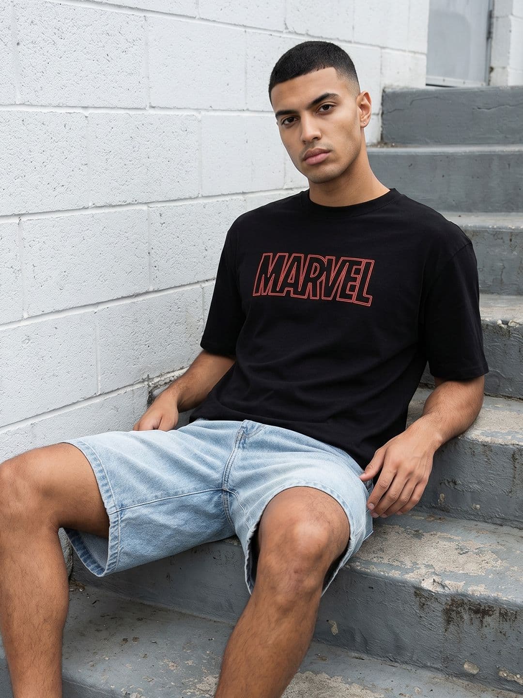 MARVEL STREET Typography Printed Pure Cotton T-Shirt - view 1