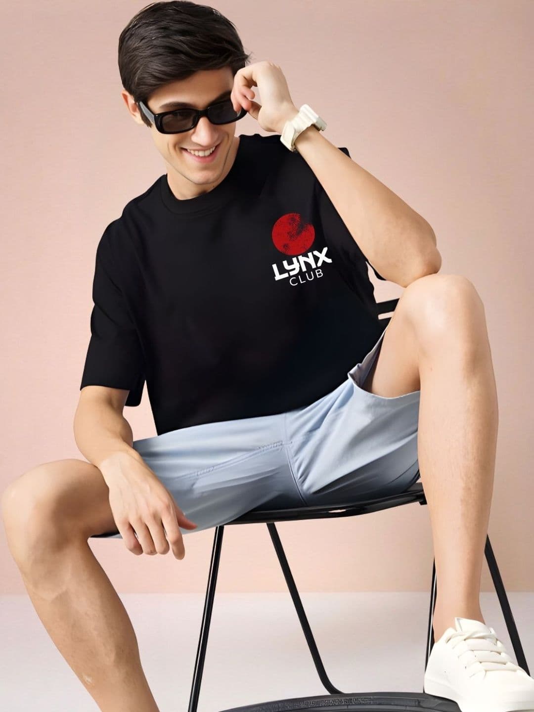 THE RICH STATE Graphic Printed Round Neck Short Sleeves Relaxed Fit T-shirt - view 1