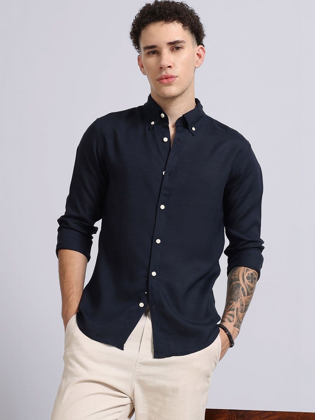 Blu MNKY Men Classic Slim Fit Casual Shirt - view 1