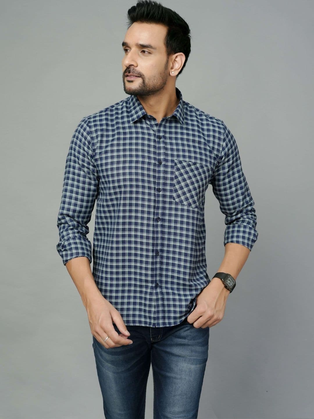 BLACKLILLY Men Standard Slim Fit Gingham Checks Checked Casual Shirt - view 1