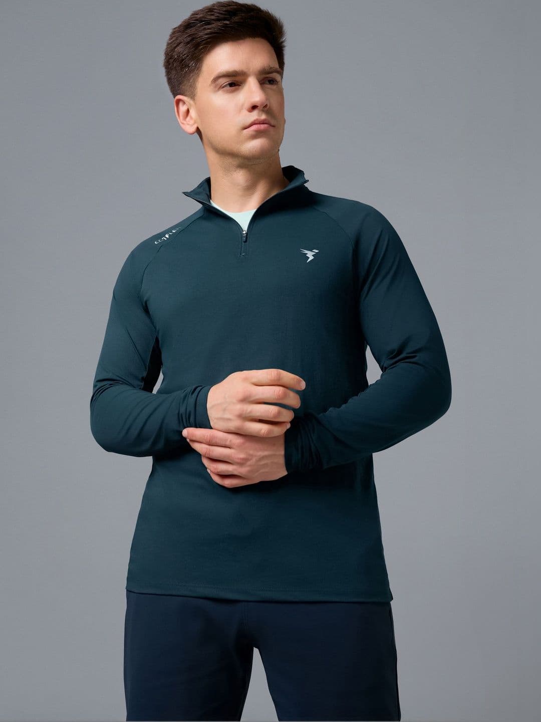Technosport Men Brand Logo High Neck Slim Fit T-shirt - view 1