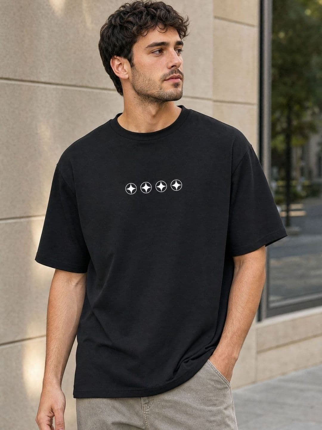 NOBERO Men Graphic Printed Oversized Cotton T-shirt - view 1