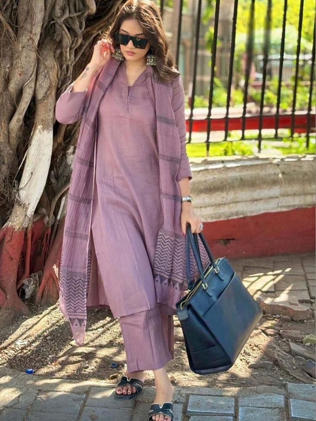 JK Design Studio Women Regular Kurta with Trousers & With Dupatta - view 1