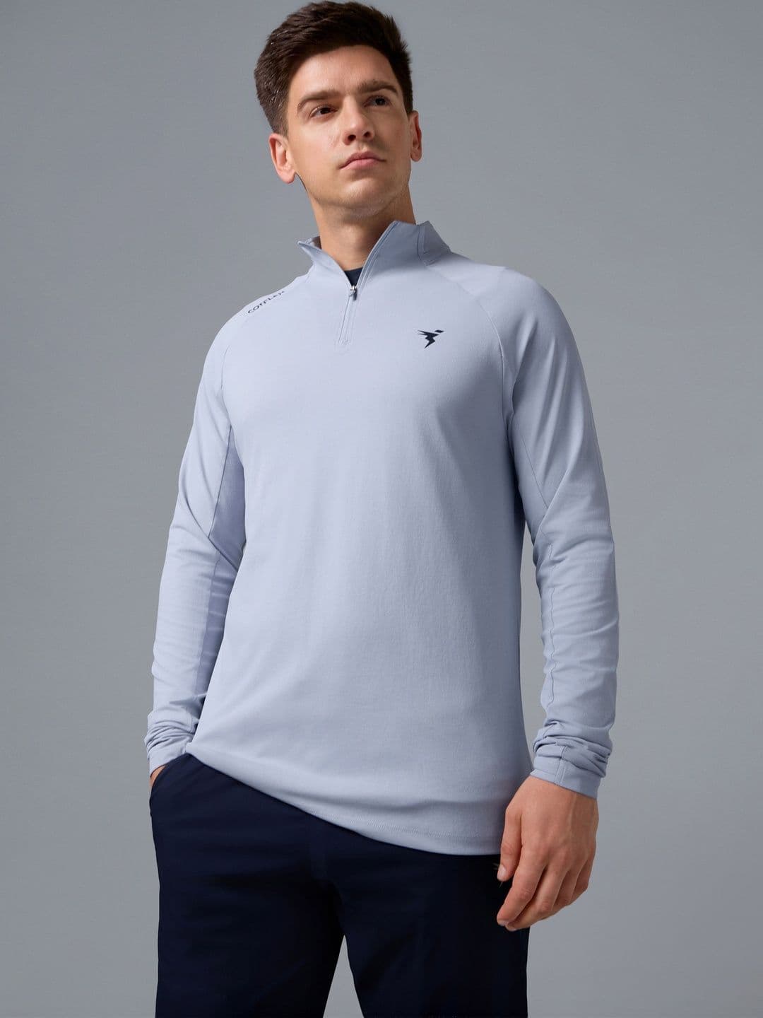Technosport Men Brand Logo High Neck Pockets Slim Fit T-shirt - view 1