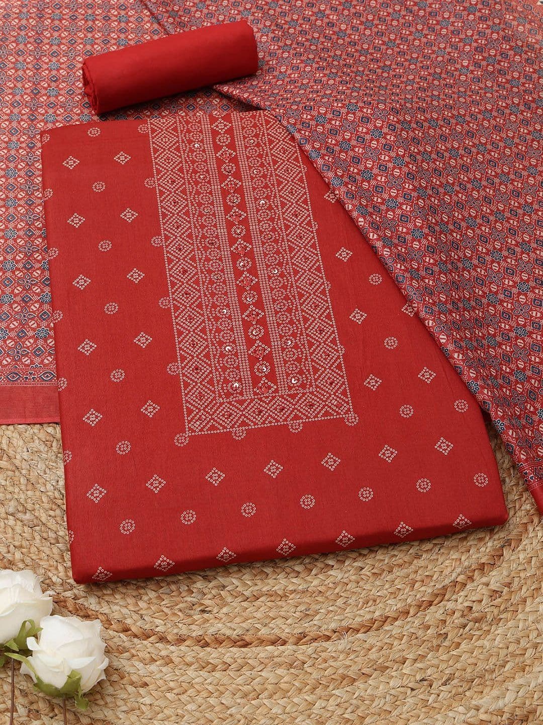 Soch Printed Unstitched Dress Material - view 1
