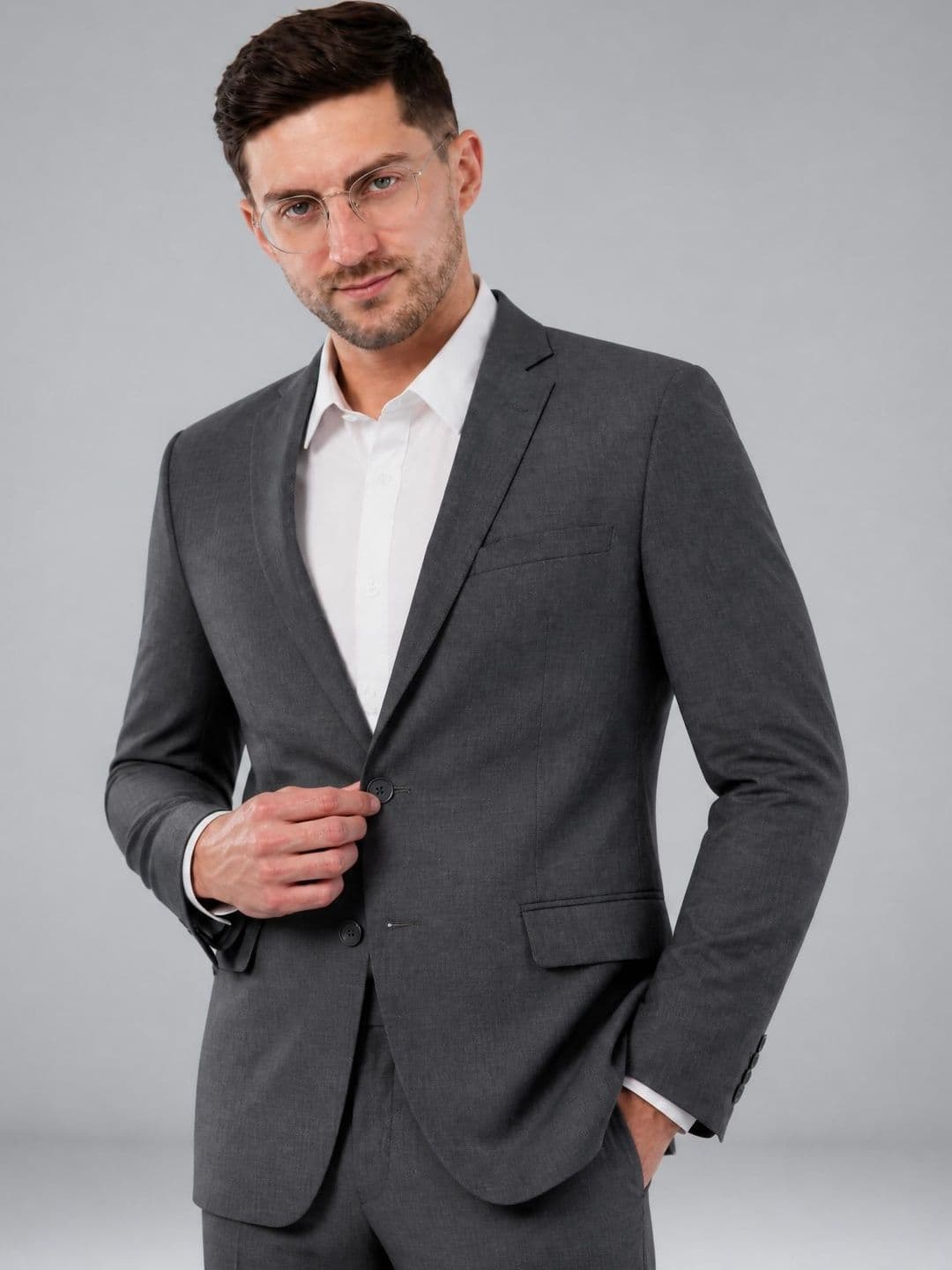 Integration Notched Lapel Single-Breasted Slim Fit Formal Blazers - view 1