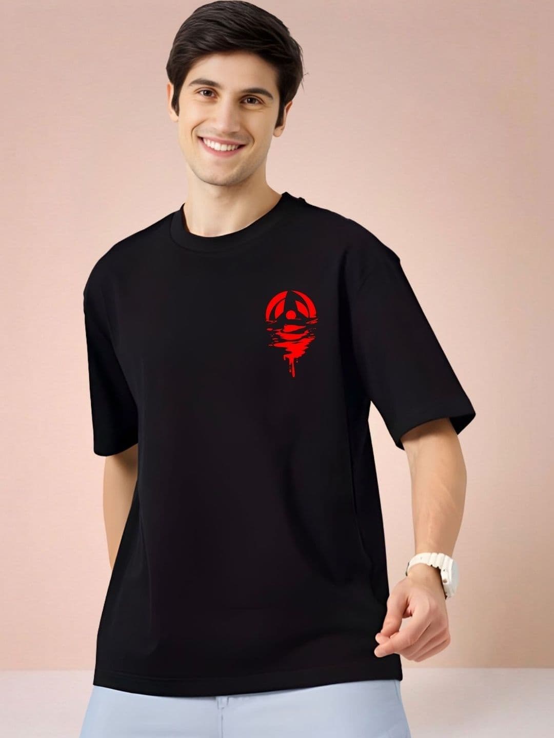 THE RICH STATE Graphic Printed Round Neck Relaxed Fit Cotton T-shirt - view 1