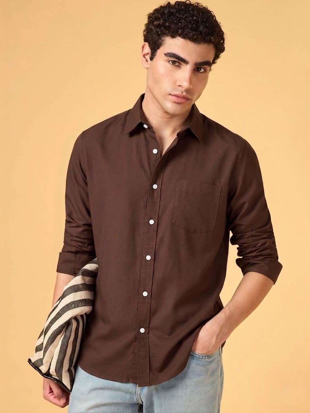 URBANICE Men Classic Slim Fit Solid Spread Collar Cotton Formal Shirt - view 1