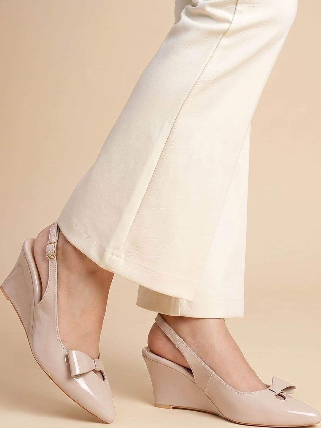 SHETOP Party Wedge Pumps with Bows - view 1
