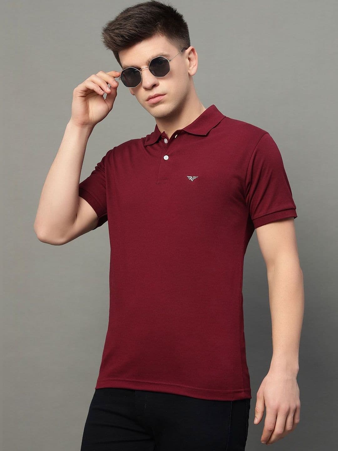 XYRIS Men Brand Logo Polo Collar T-shirt - view 1