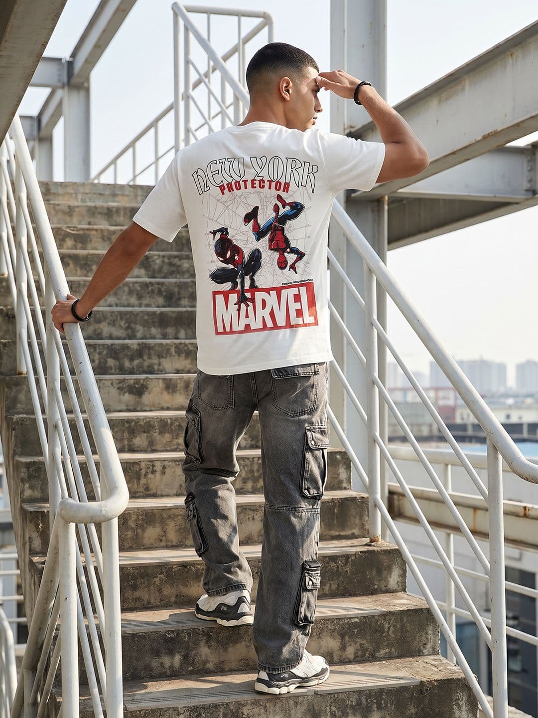 MARVEL STREET Spiderman Printed Pure Cotton T-shirt - view 1