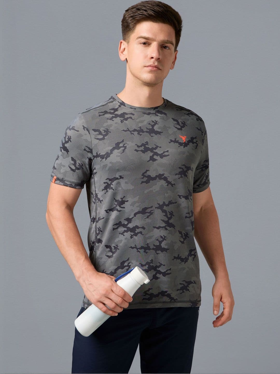 Technosport Camouflage Printed Round Neck Short Sleeves Slim Fit Polyester T-shirt - view 1
