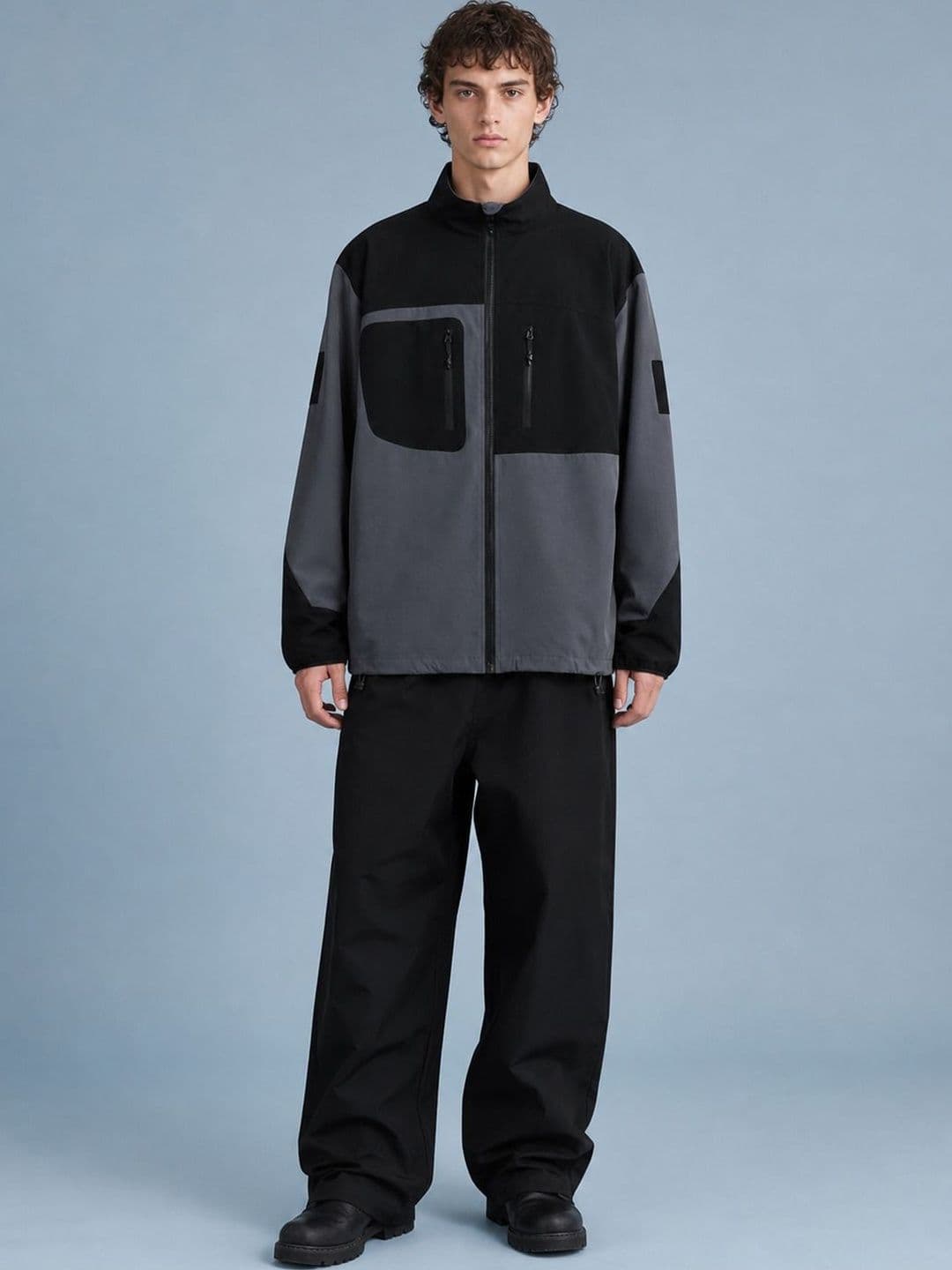ATELIER REBEL Men Colourblocked Outdoor Open Front Jacket - view 1
