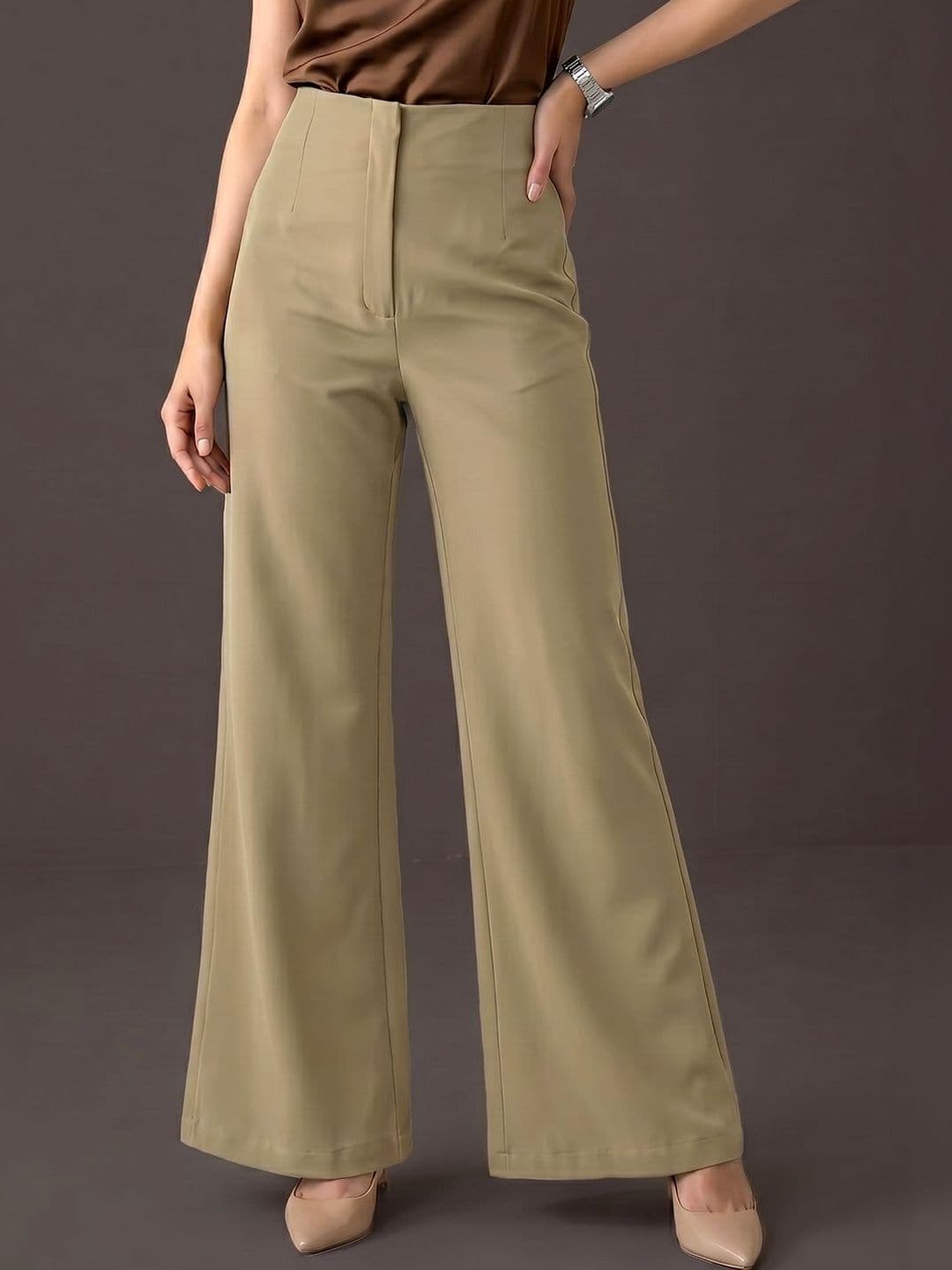 ADDYVERO Women Loose Fit High-Rise Wrinkle Free No Fly Trousers - view 1