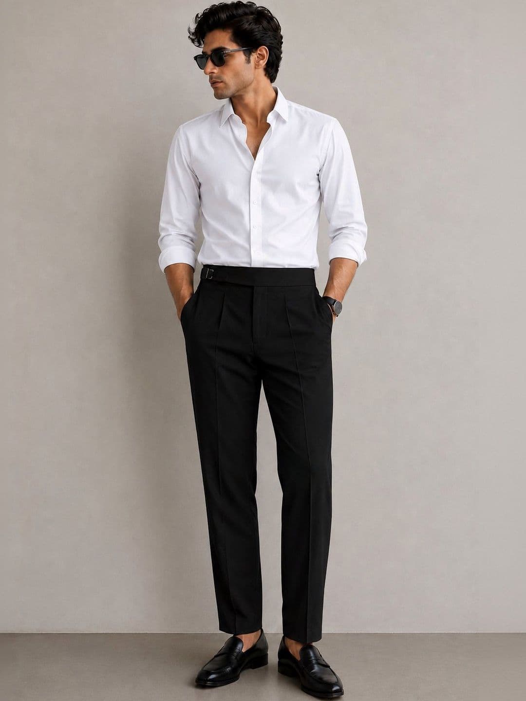 Kotty Men Gurkha Pants Style Straight Fit Pleated Pants - view 1
