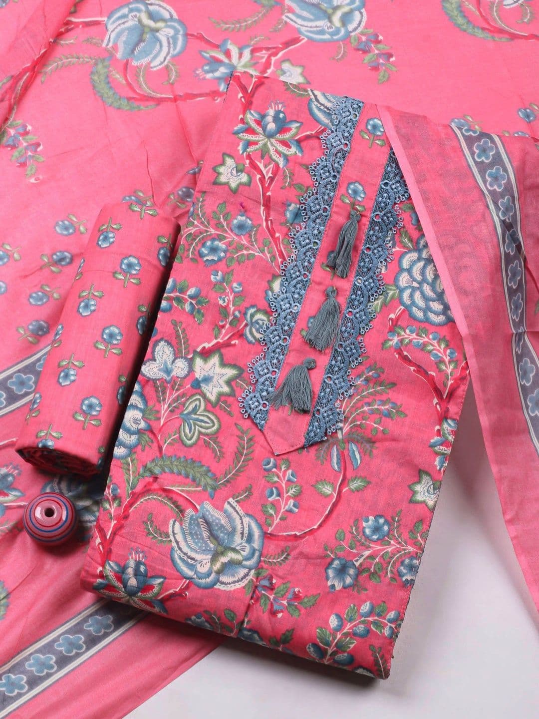Meena Bazaar Printed Unstitched Dress Material - view 1