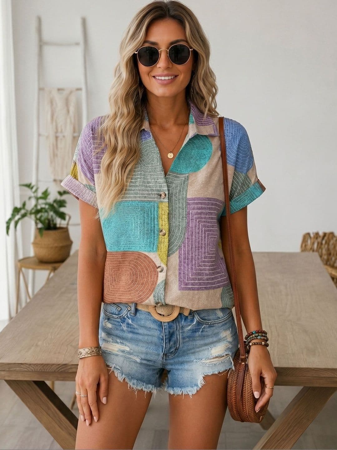 GUFRINA Geometric Print Top - view 1