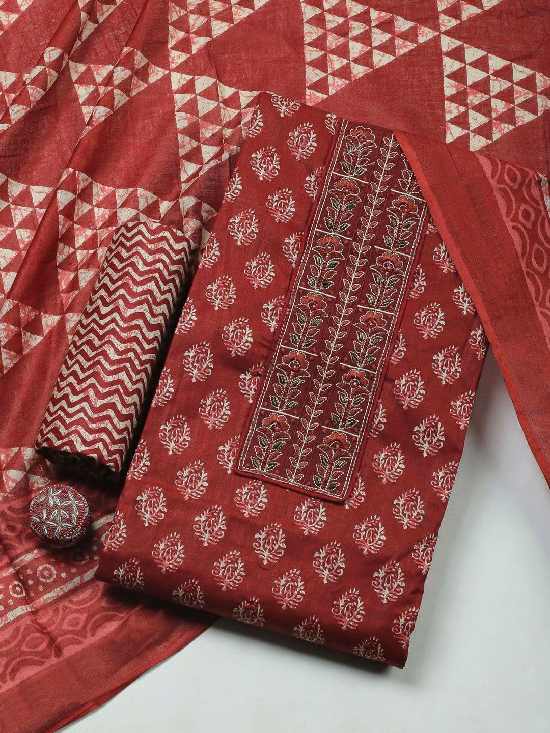 Meena Bazaar Printed Unstitched Dress Material - view 1