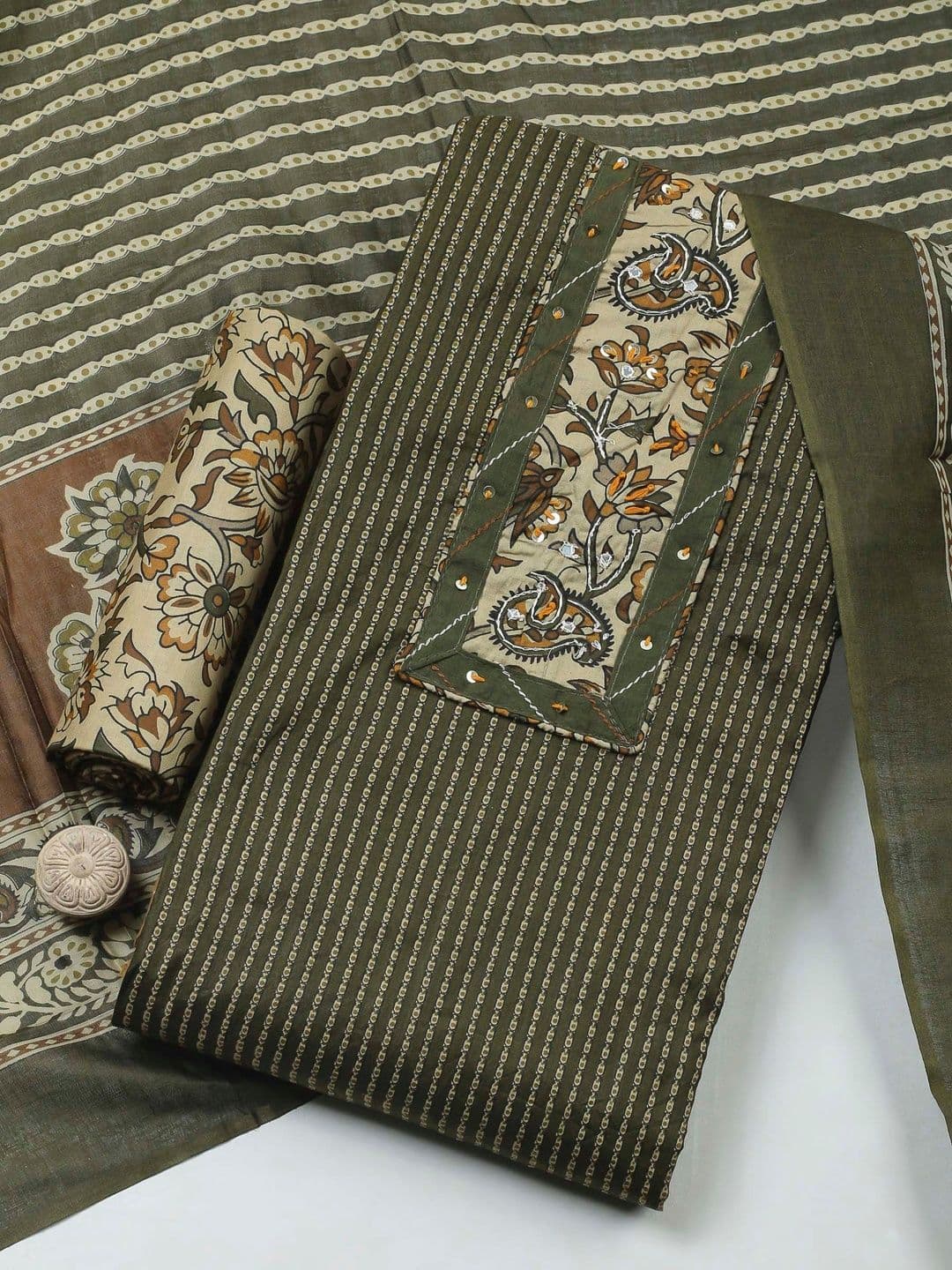 Meena Bazaar Printed Unstitched Dress Material - view 1