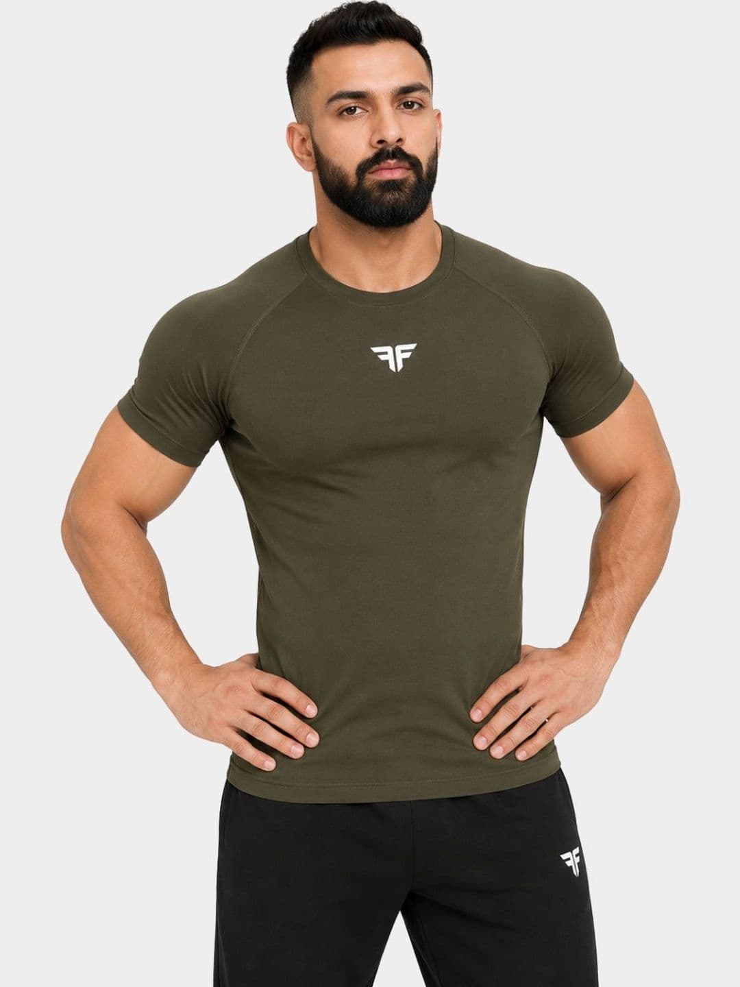 BRUTE FORCE Men Brand Logo Compression T-shirt - view 1