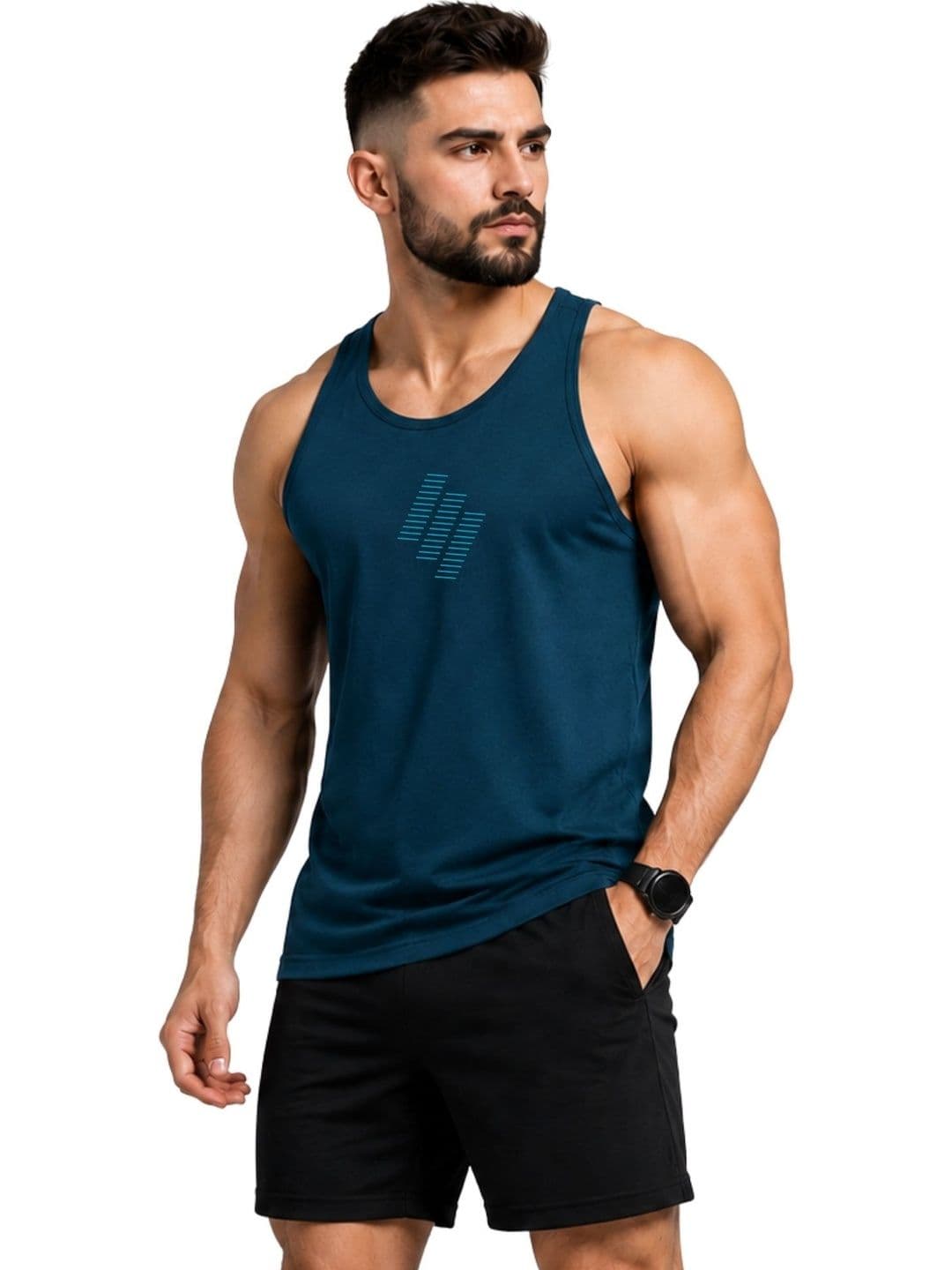 3Colors Printed Gym Vest - view 1