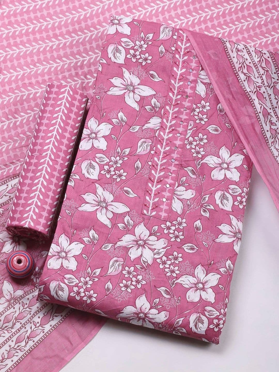Meena Bazaar Printed Unstitched Dress Material - view 1