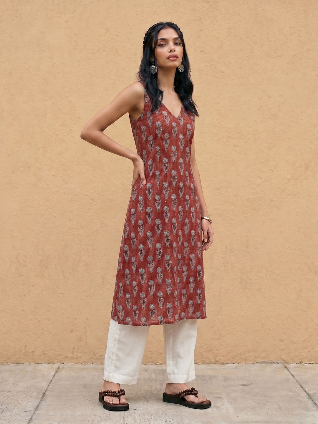 fusion by glitchez Floral Printed A-Line Kurta - view 1