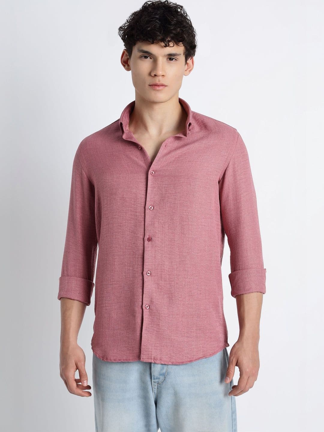 NEVER NEUD Men Classic Slim Fit Casual Shirt - view 1