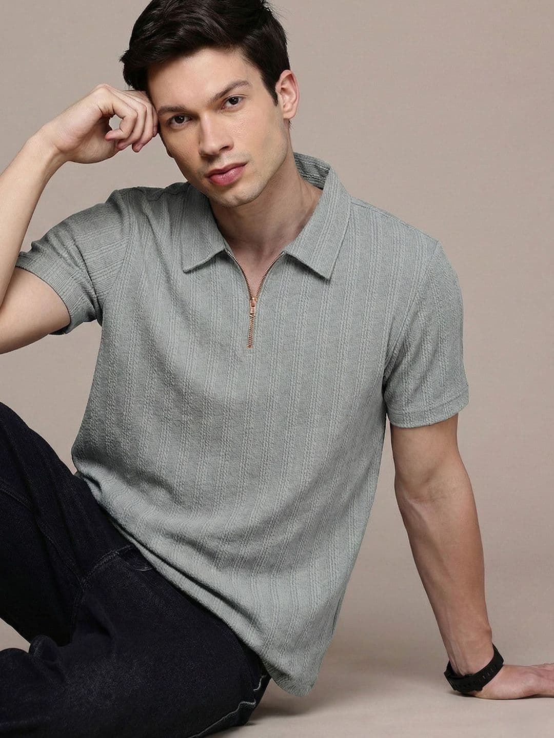 COMBRAIDED Men Polo Collar 3D Chassis T-shirt - view 1
