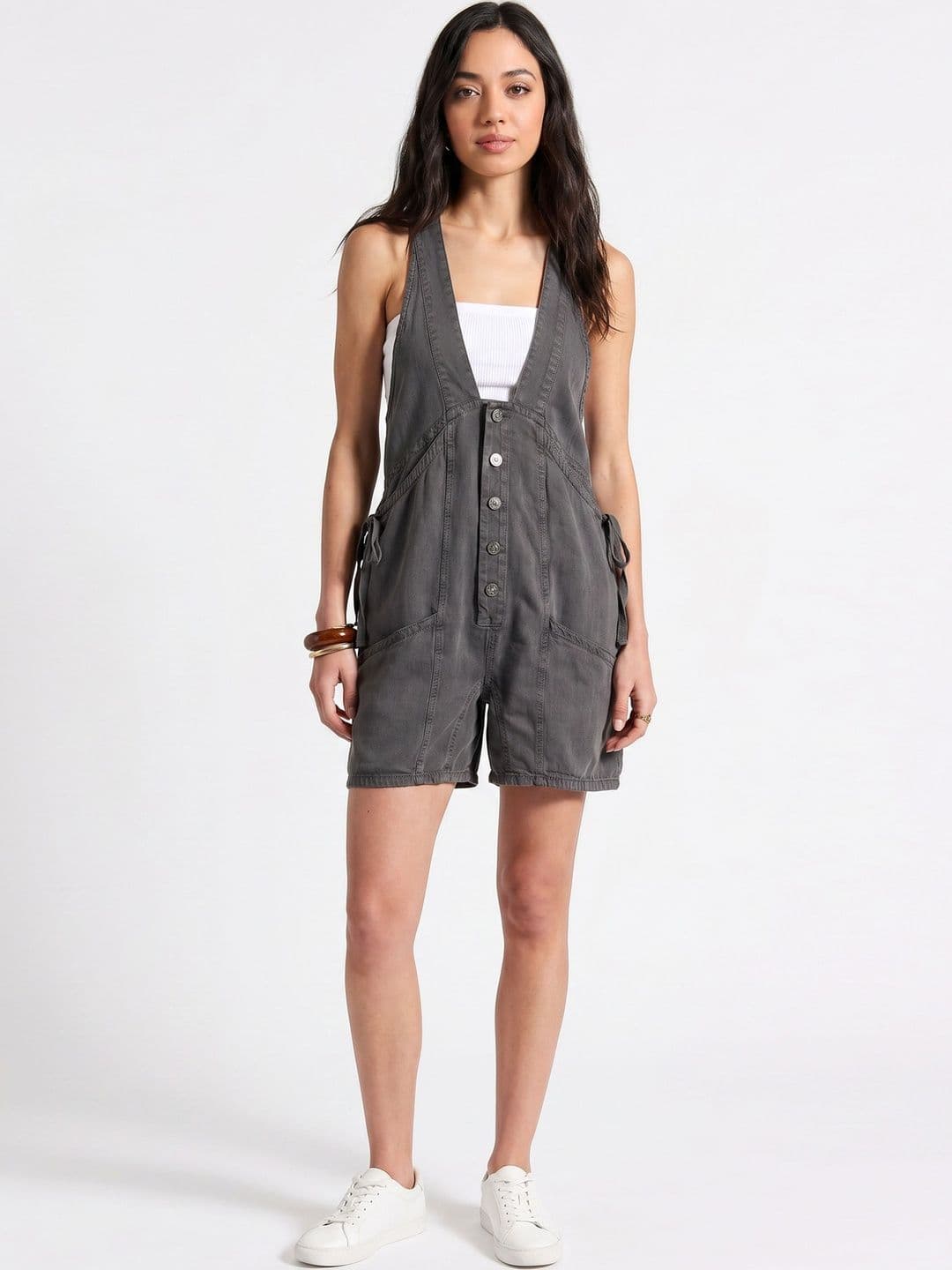 Glam & Chique Cotton-Twill Relaxed Fit Halter Neck Jumpsuit - view 1
