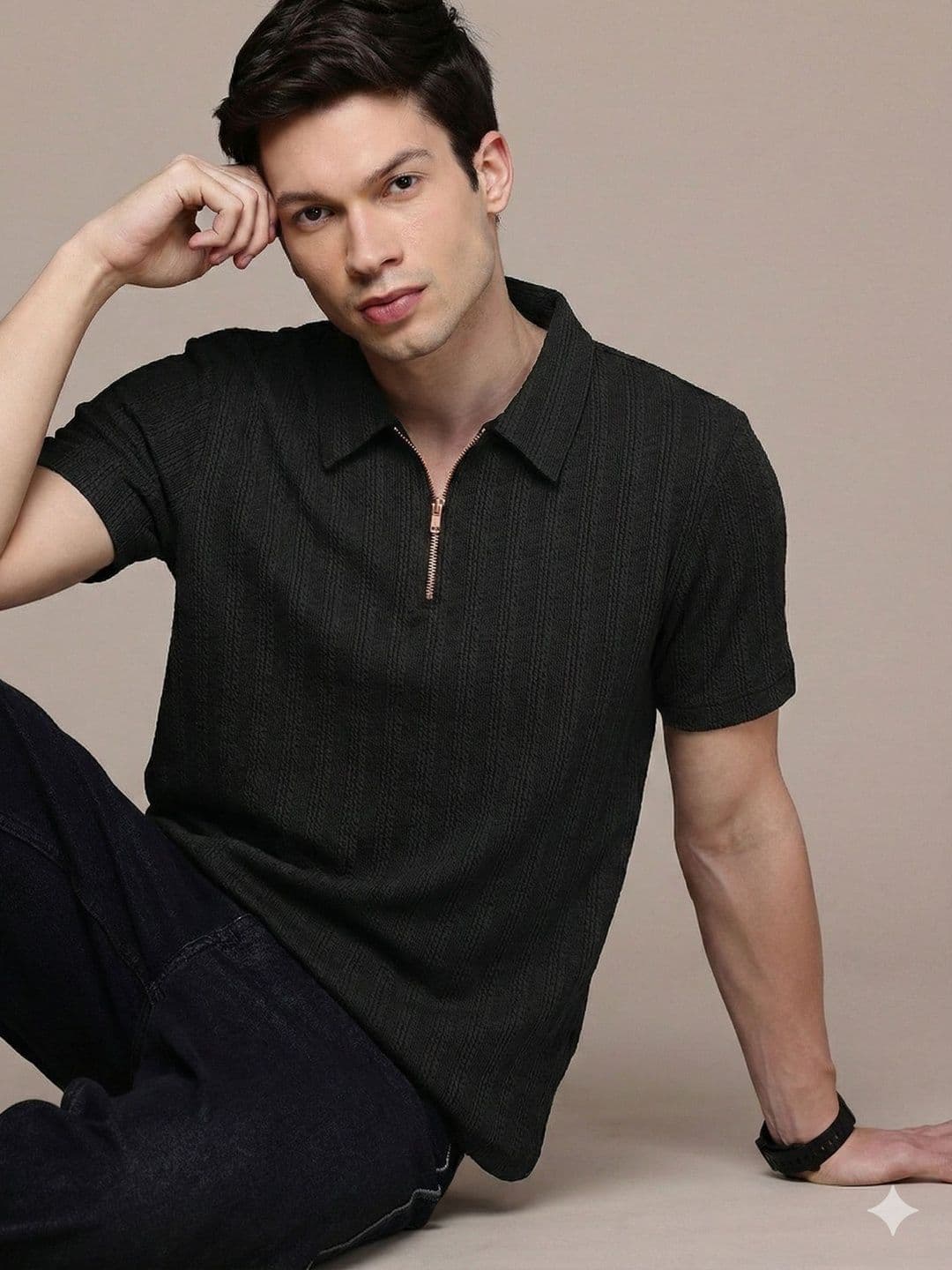 COMBRAIDED Men Polo Collar 3D Chassis T-shirt - view 1