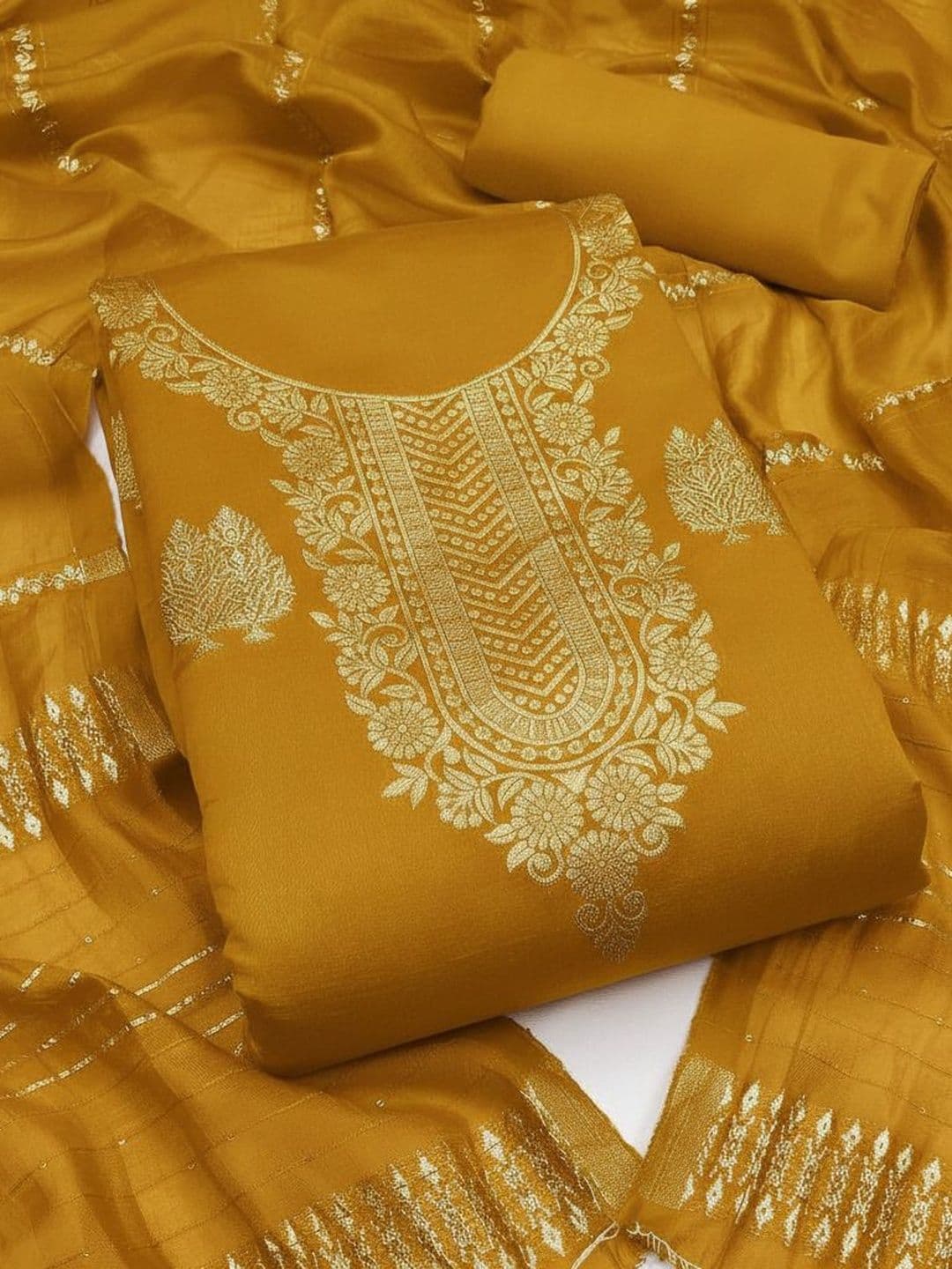 Dhaaga Ghar Art Silk Unstitched Dress Material - view 1
