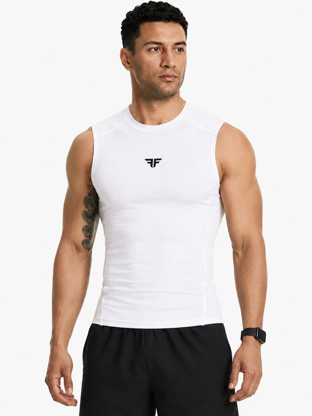 BRUTE FORCE Men Brand Logo Compression T-shirt - view 1