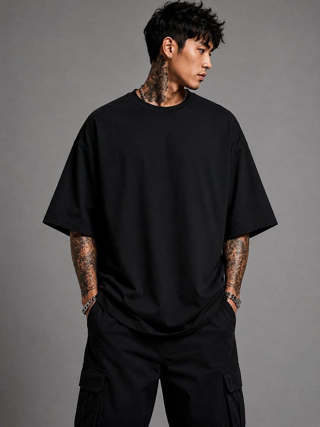 HERE&NOW Men Printed Drop-Shoulder Sleeves T-shirt - view 1