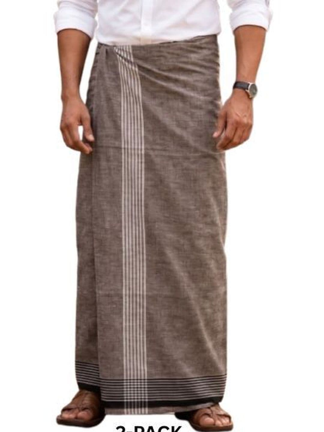 Sharan Elegance Men Striped Cotton Dhoti Dhotis - view 1