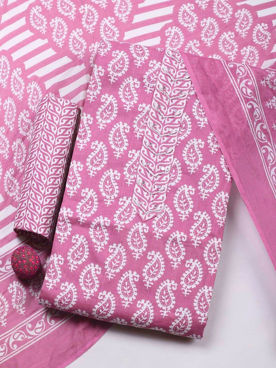 Meena Bazaar Printed Unstitched Dress Material - view 1