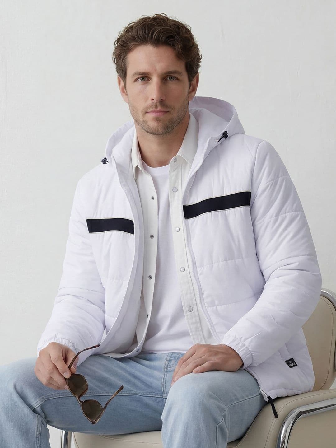 WROGN Men Colourblocked Lightweight Puffer Jacket - view 1