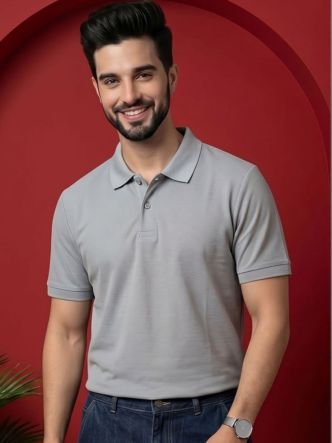 TRIUS Men Polo Collar T-shirt - view 1