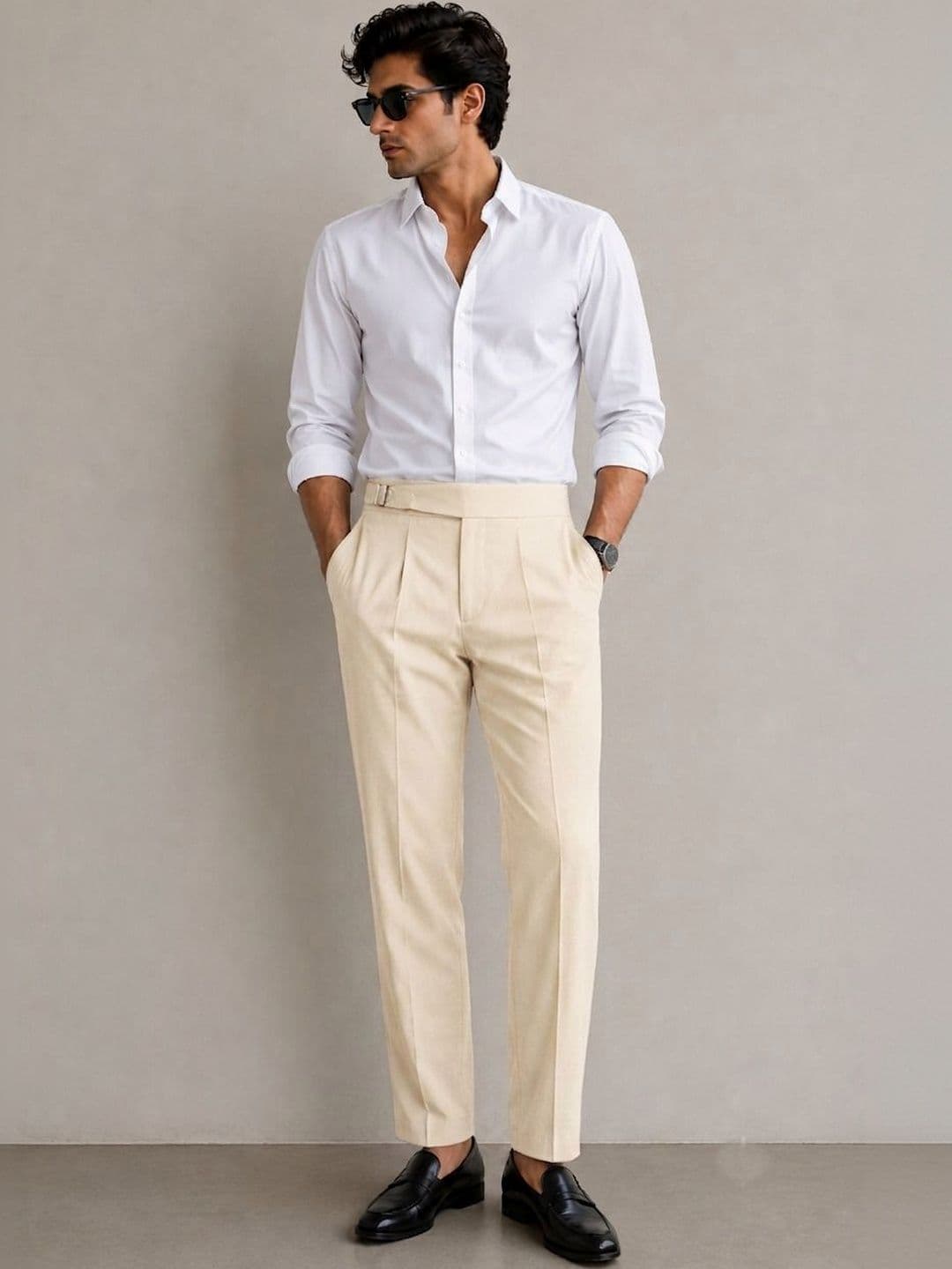 Kotty Men Gurkha Pants Style Straight Fit Pleated Pants - view 1