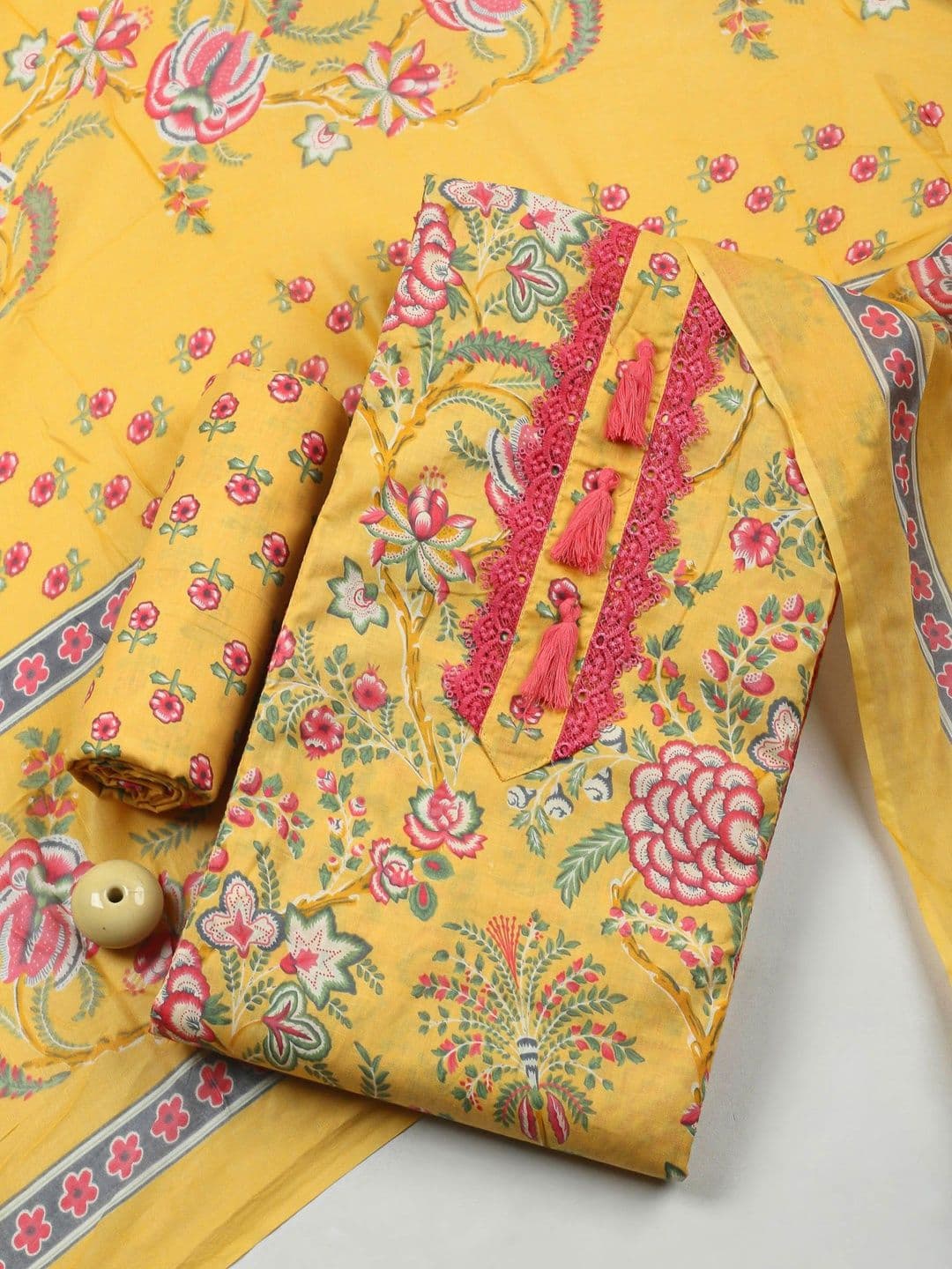 Meena Bazaar Printed Unstitched Dress Material - view 1