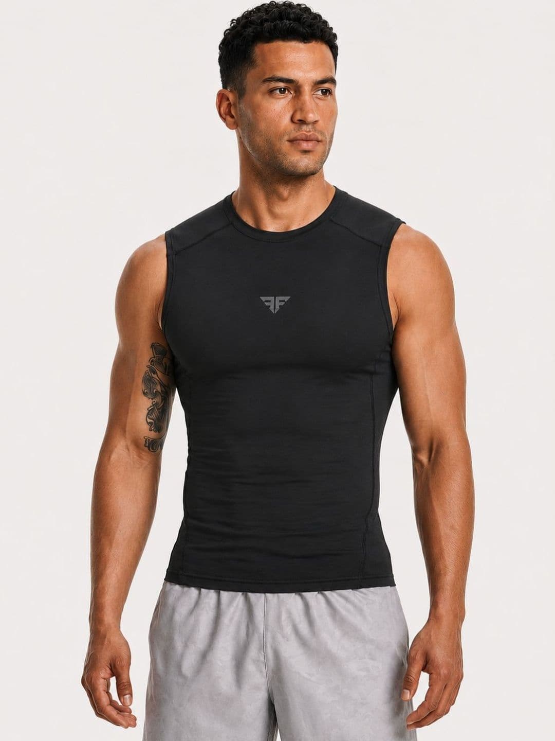 BRUTE FORCE Men Brand Logo Compression T-shirt - view 1
