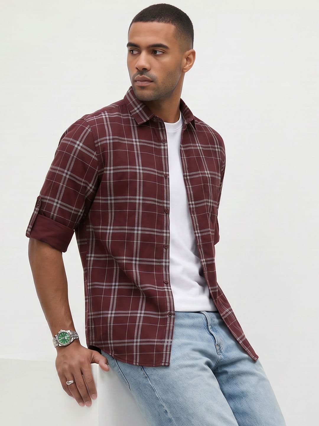 The Roadster Life Co. Checked Pure Cotton Casual Shirt - view 1