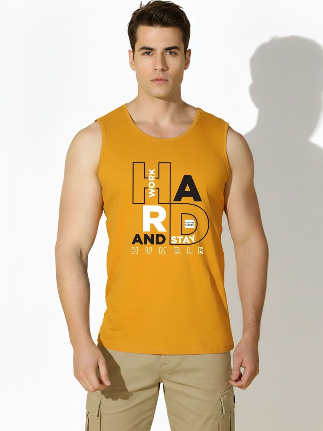 SKY HARBOAR Printed Cotton Gym Vest - view 1