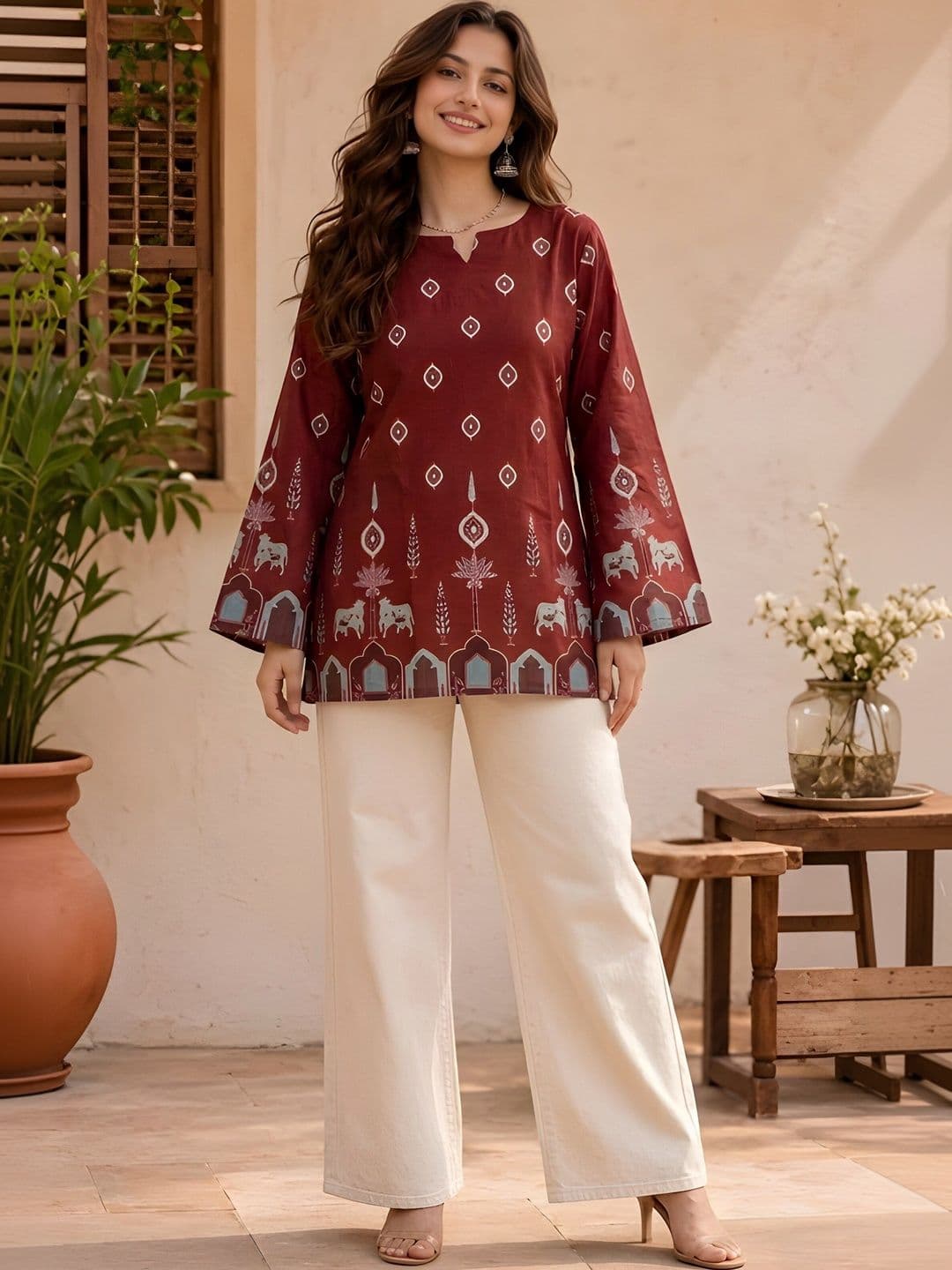 Glomee Printed Ethnic Tunic - view 1