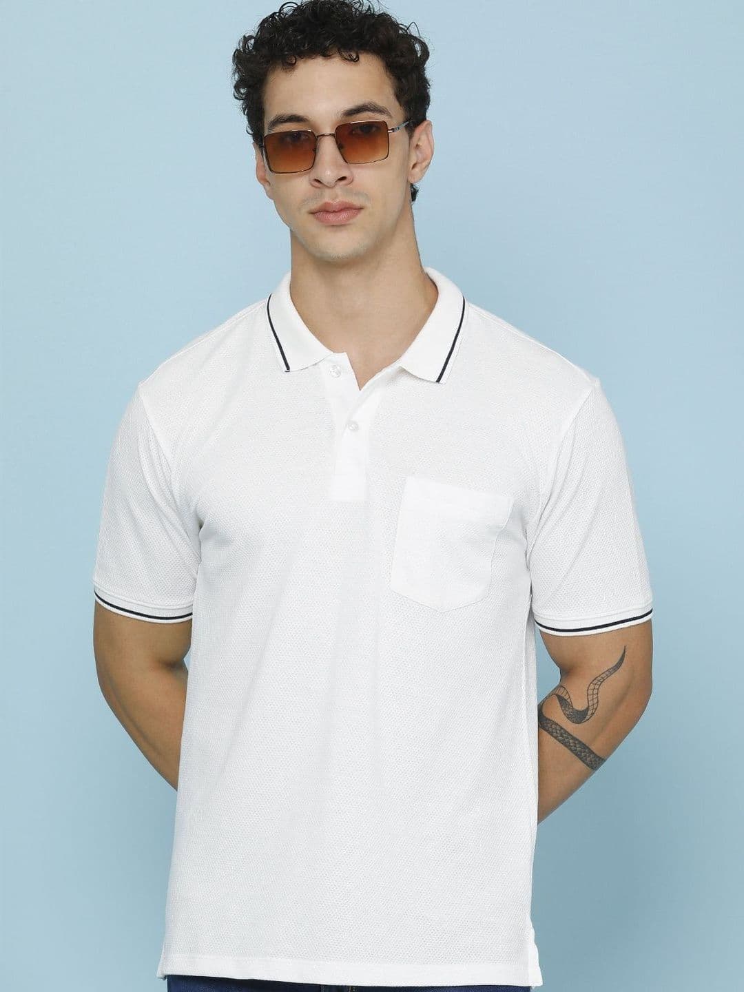 LIMEROAD Men Polo Collar Pockets T-shirt - view 1