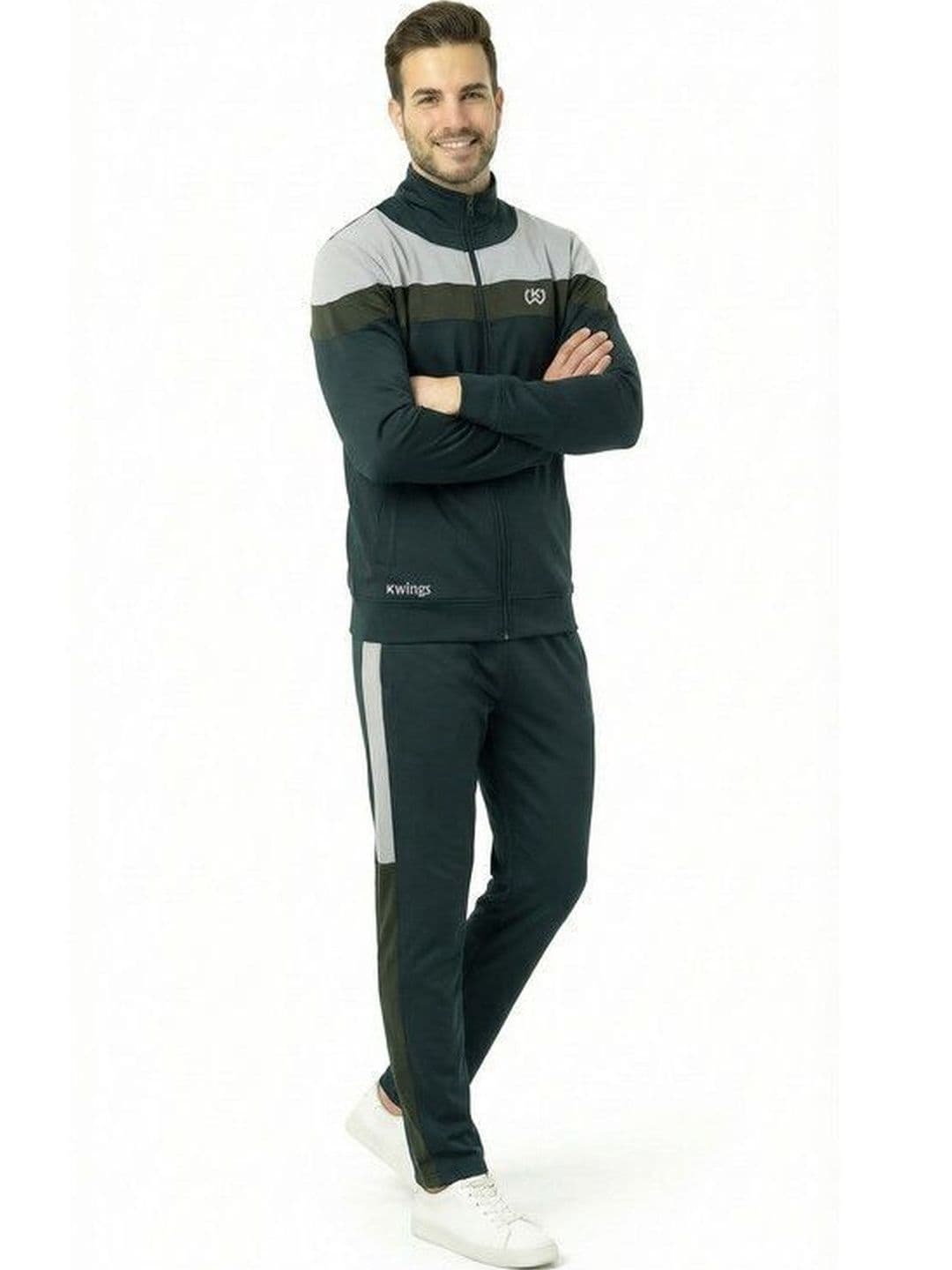 KWINGS Colourblocked Mock Collar Tracksuits - view 1