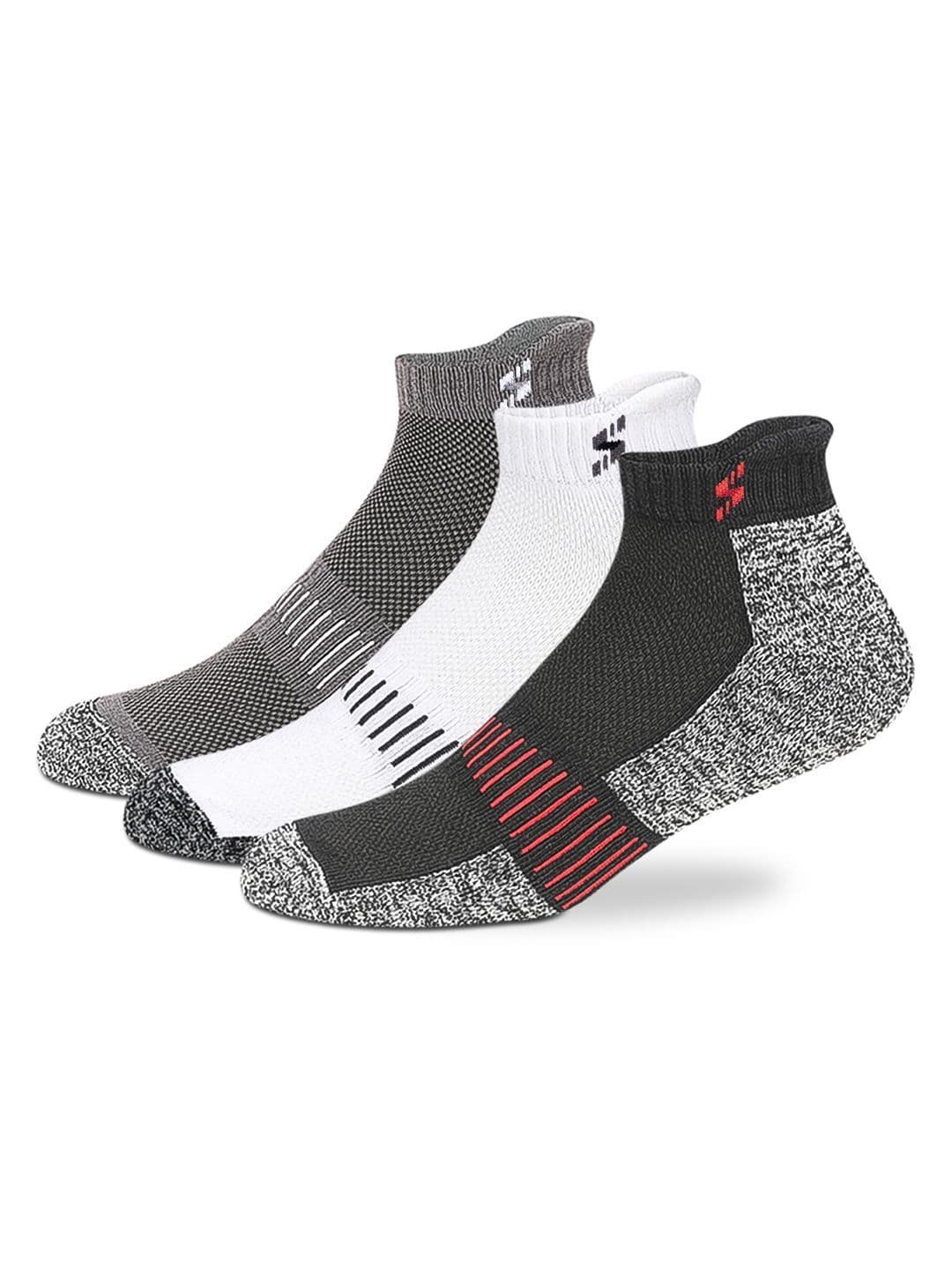 Supersox Men Pack Of 3 Assorted Terry Cotton Ankle-Length Socks - view 1