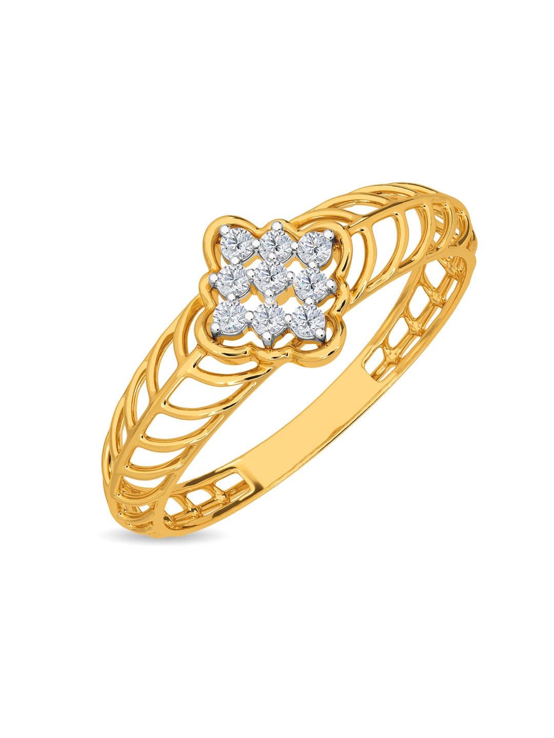 KISNA DIAMOND AND GOLD JEWELLERY 14KT Diamond Finger Ring -0.1 CT - view 1
