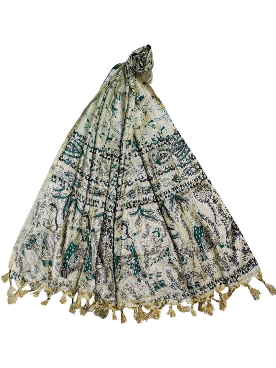 ivikta Printed Cotton Silk Kalamkari Dupatta - view 1
