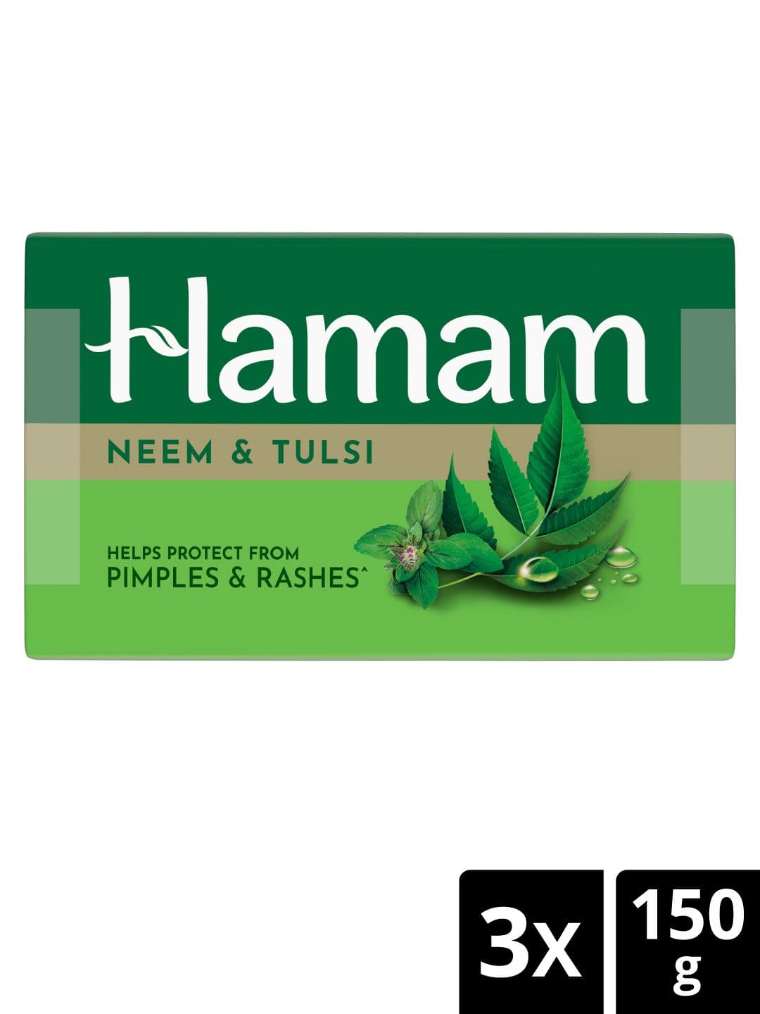 Hamam Set of 3 Neem Bathing Soap with Neem & Tulsi for Pimple & Rash-Free Skin - 150g each - view 1
